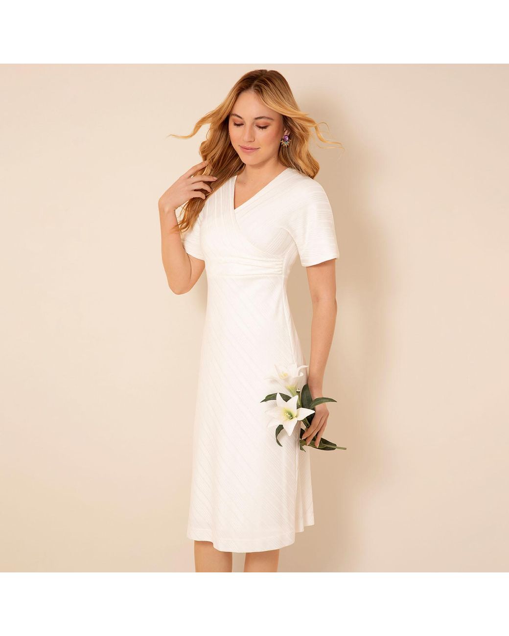 Alie Street London White Kayla Kimono Ribbed Dress