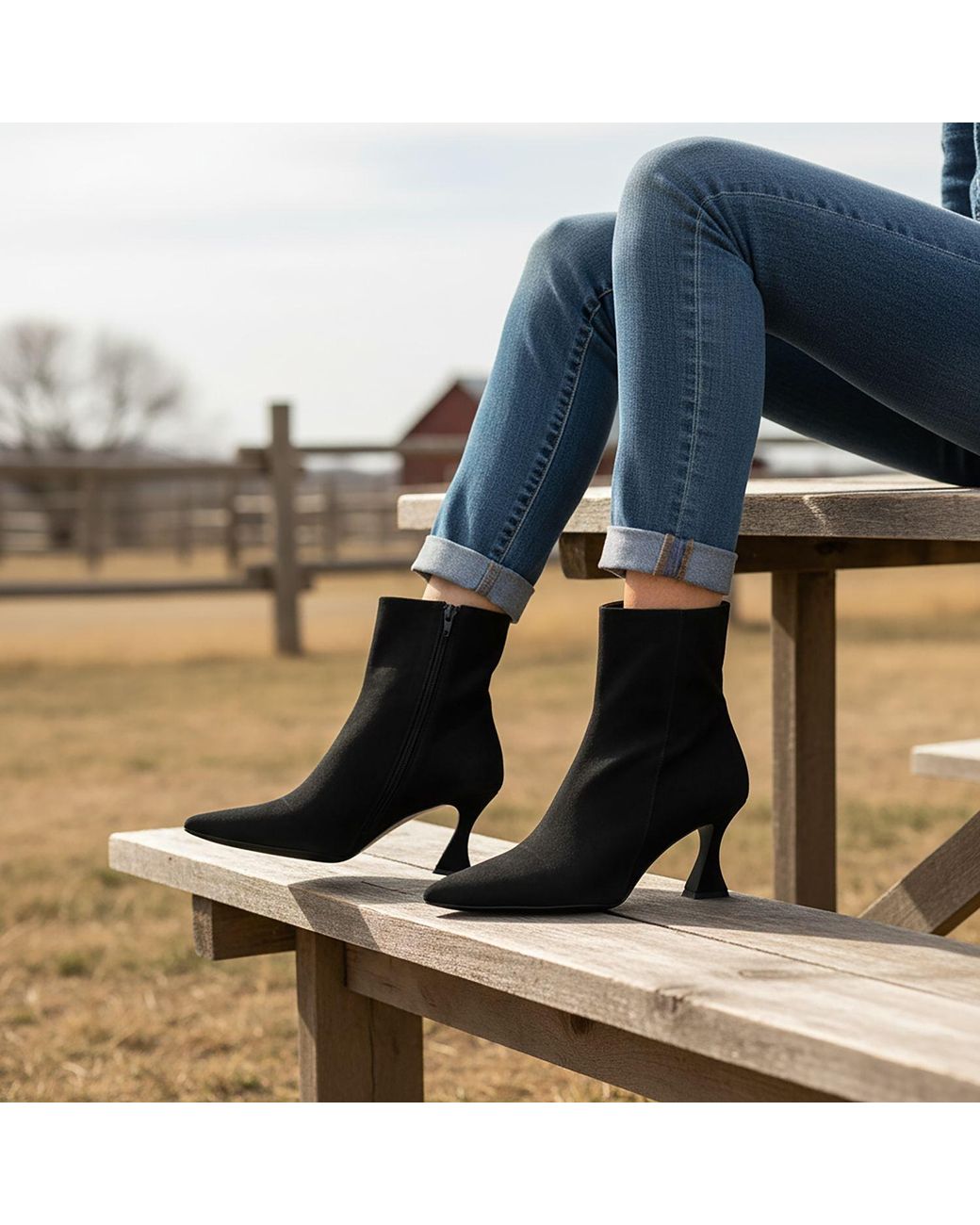 Beautiisoles by Robyn Shreiber Made in Italy Blue Soraya Ankle Bootie Comfortable Medium Heel Dressy For Work & Evening