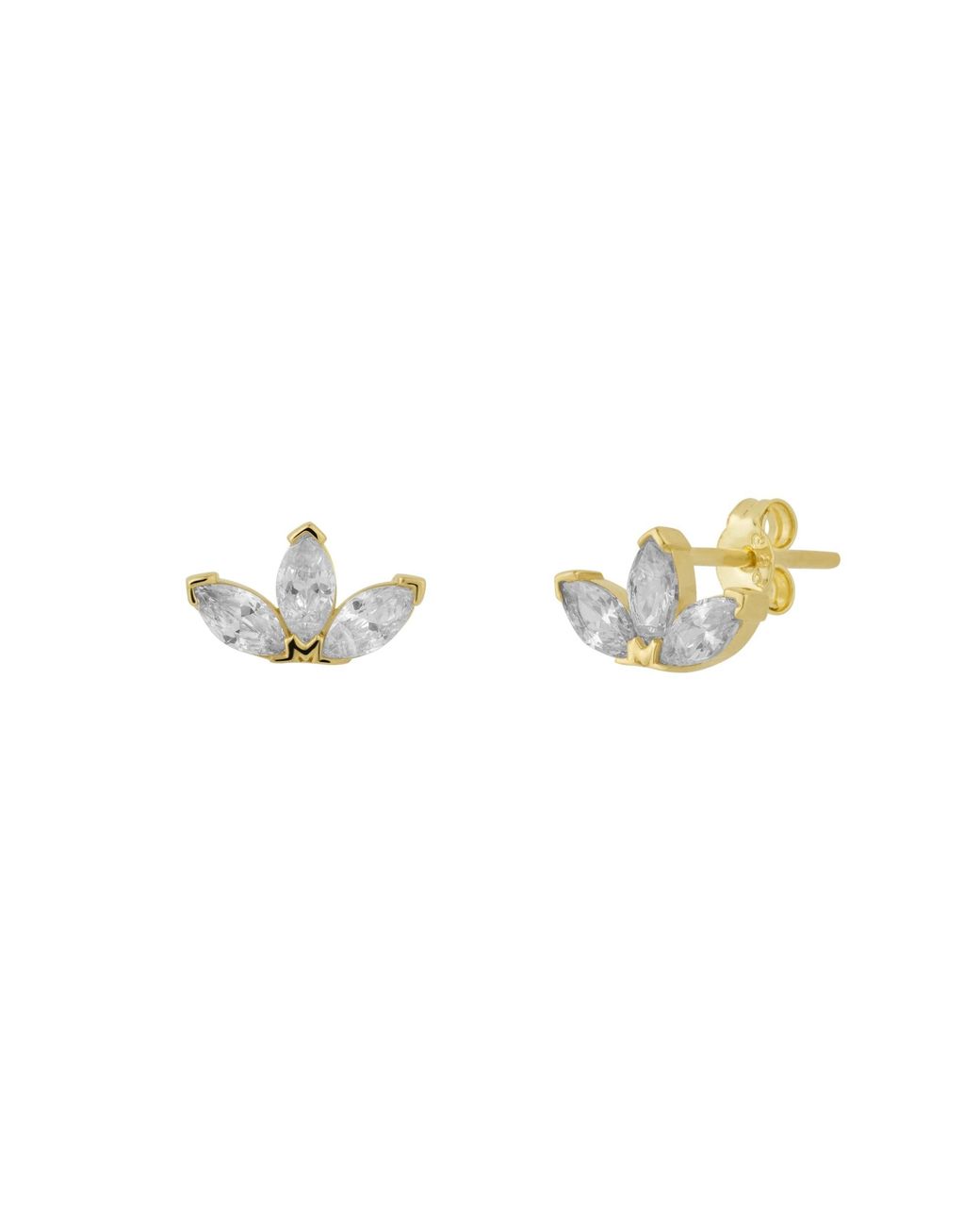 Spero London Metallic 14Ct Solid Crown Earrings