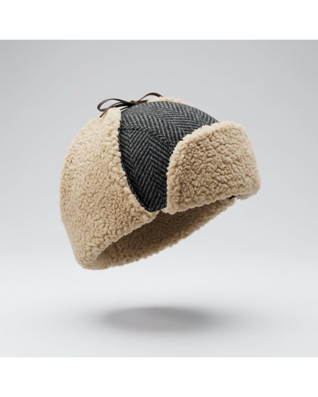 Dasmarca Hats Black Mylo Italian Tweed Wool Trapper Hat With Earflaps for men