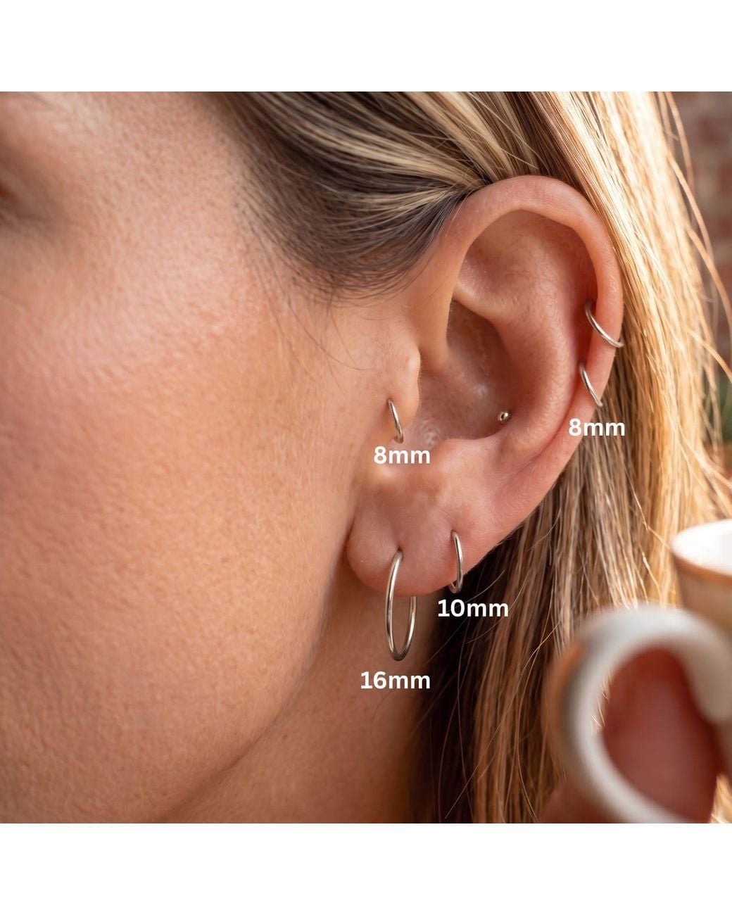 Spero London White Sterling Essential Hoop Earrings Set
