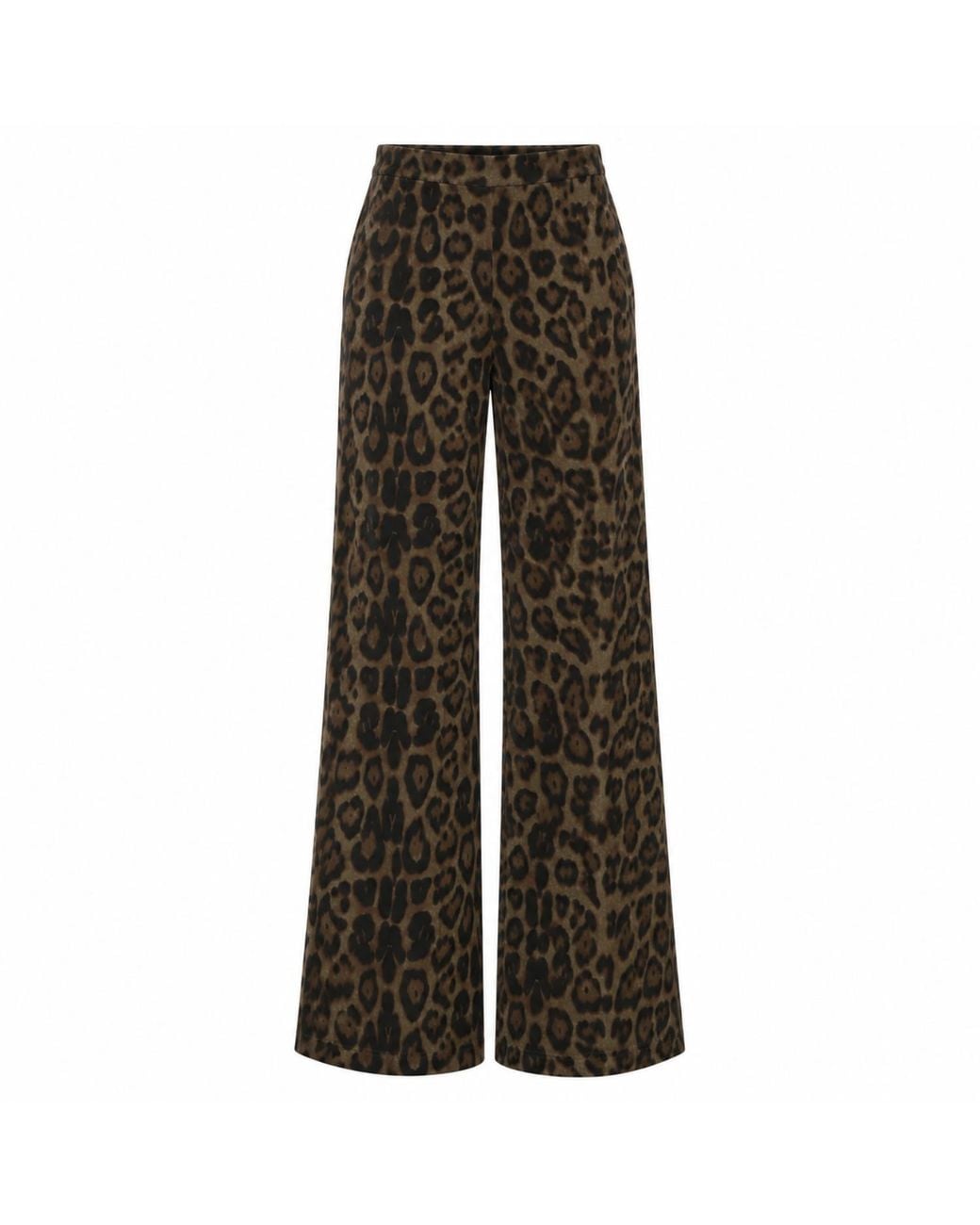 Traffic People Gray Bet Lynch Lives Leopard Print Edith Wide Leg Trousers