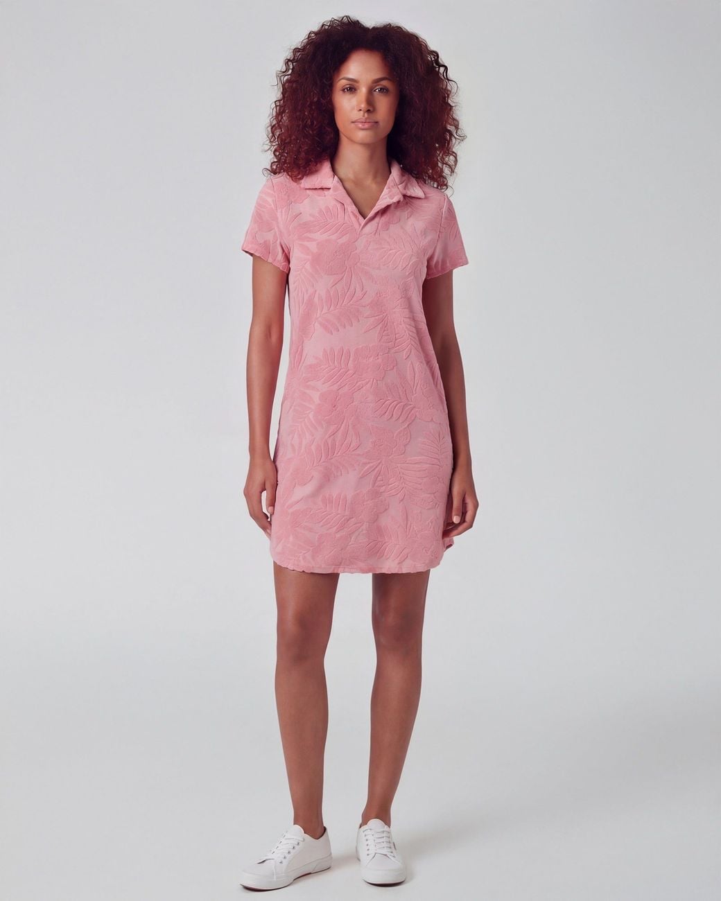 Lords of Harlech Pink Josephine Coral Terry Toweling Dress