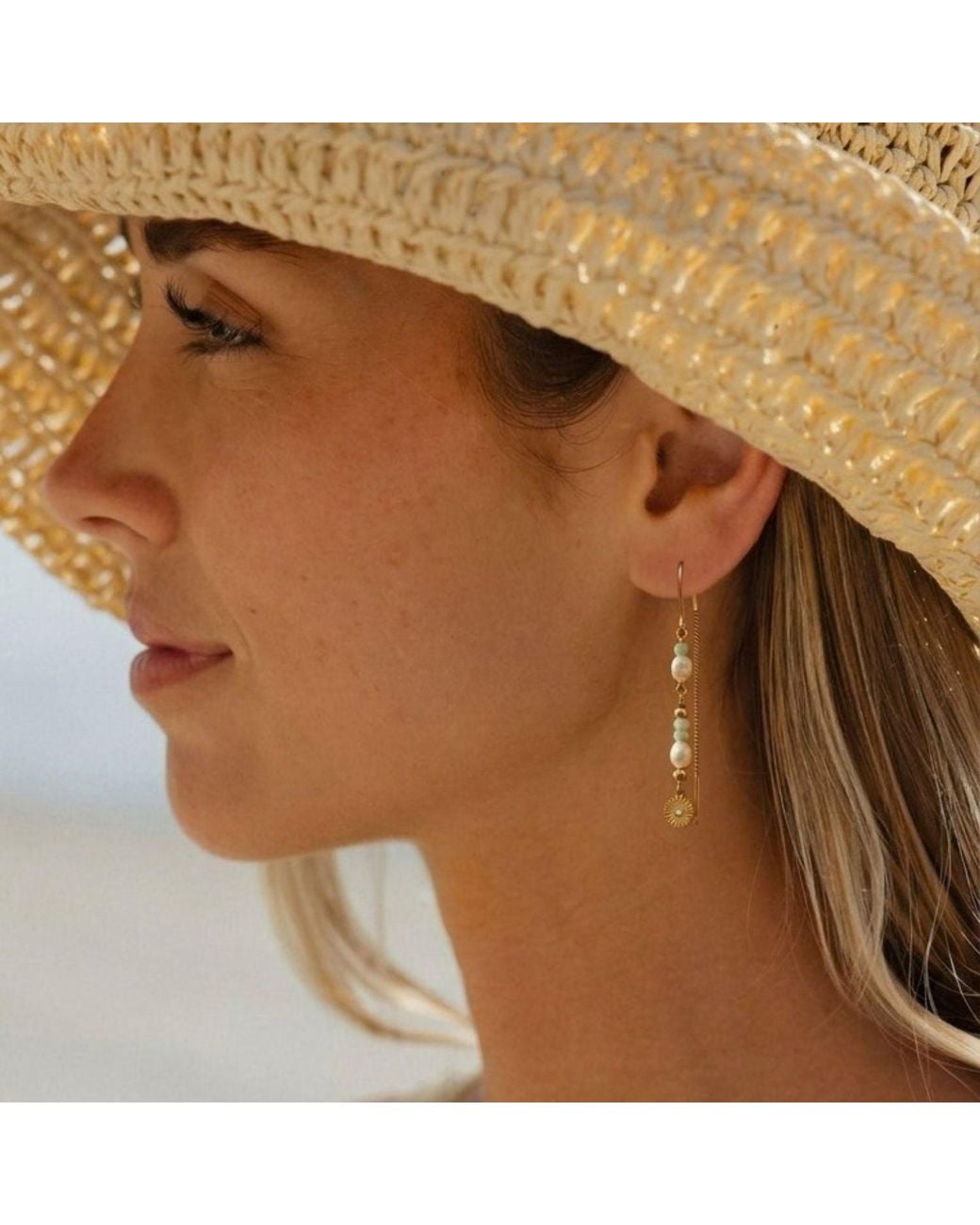 With Love Darling Metallic Innovation Beaded Chain Earring