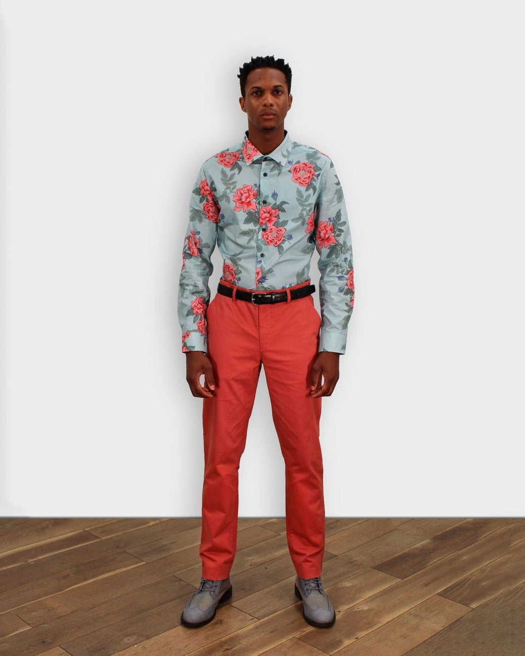 Lords of Harlech Blue Nigel Floating Forna Shirt In Nile for men