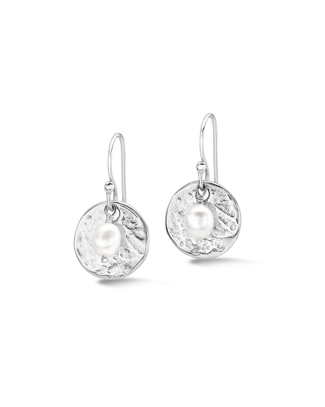 Dower & Hall Metallic Luna Pearl & Disc Earrings