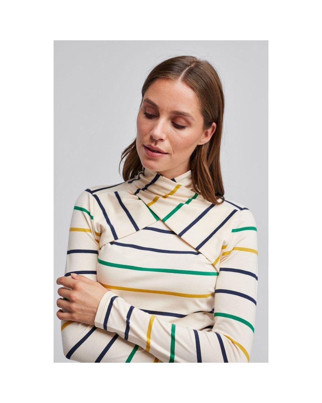 Marianna Déri White Striped Shirt With Twisted Collar