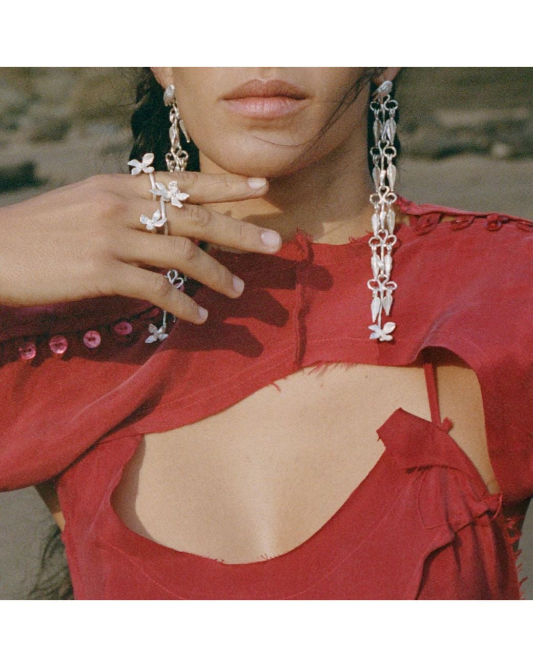 Raxada White The Witch's Hand Earrings