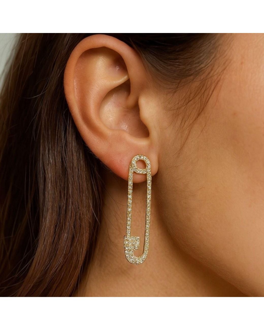 Jagged Halo Jewelry Metallic Safety Pin Earrings