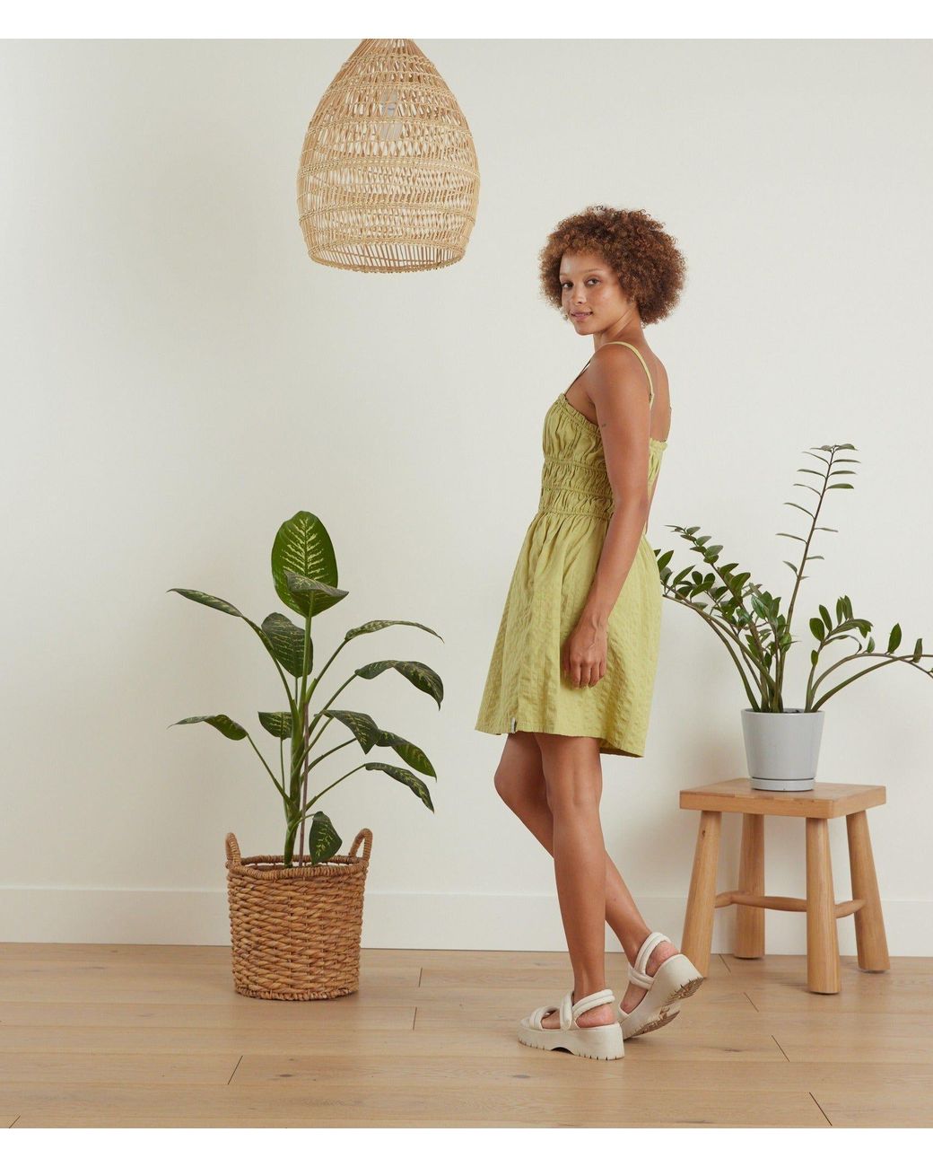 Known Supply Green Smocked Dress