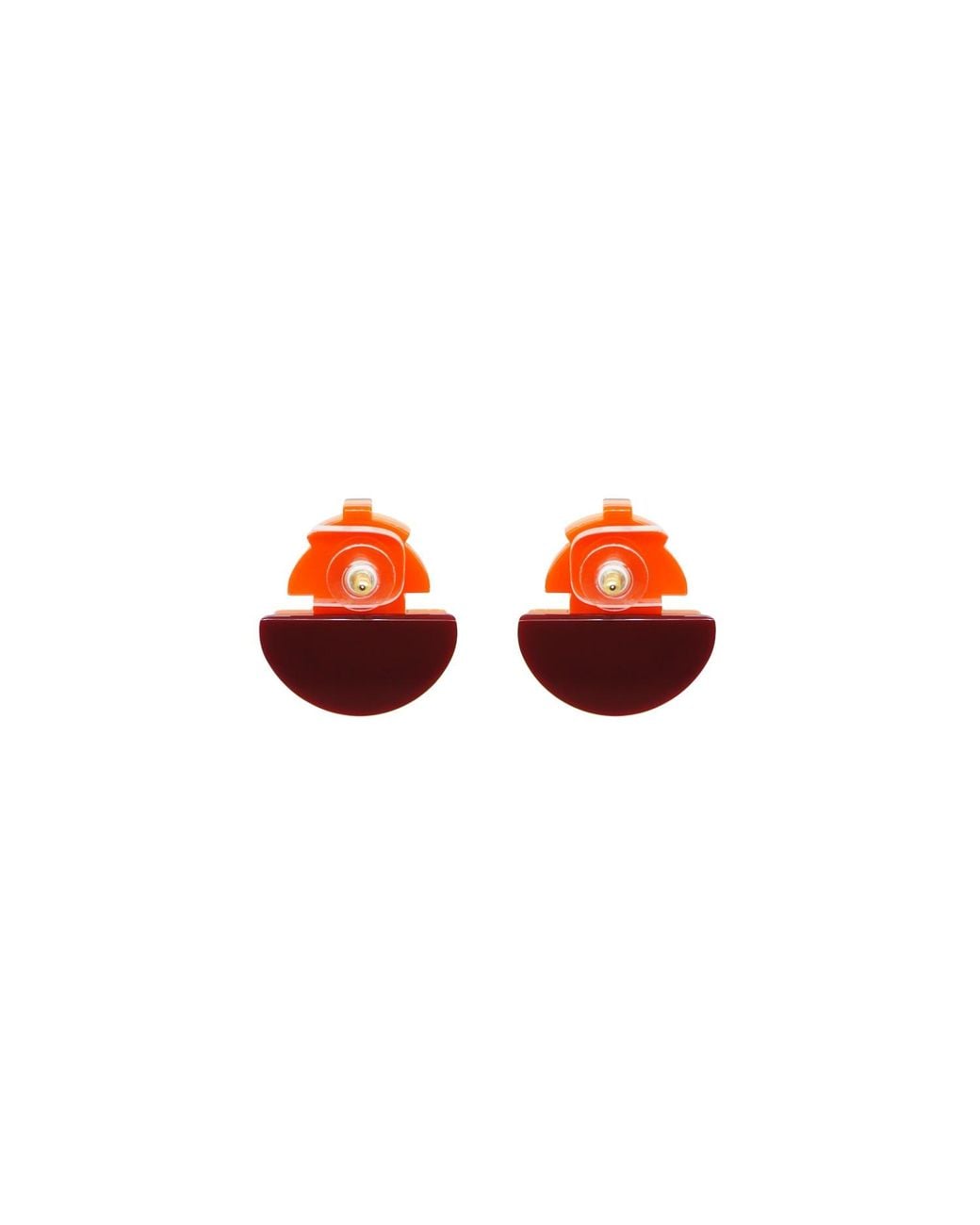 Gissa Bicalho Orange Acrylic Handmade Earring Jaci