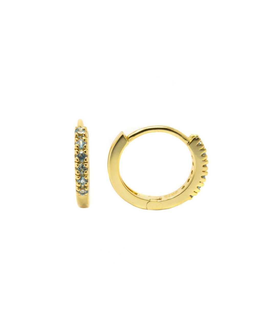 NASI SILVER Metallic Adaya Huggie Hoops- Topaz