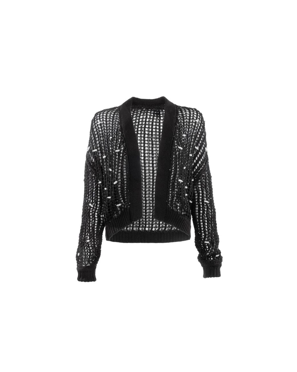 Saachi Black Coastal Shell Sequin Cardigan