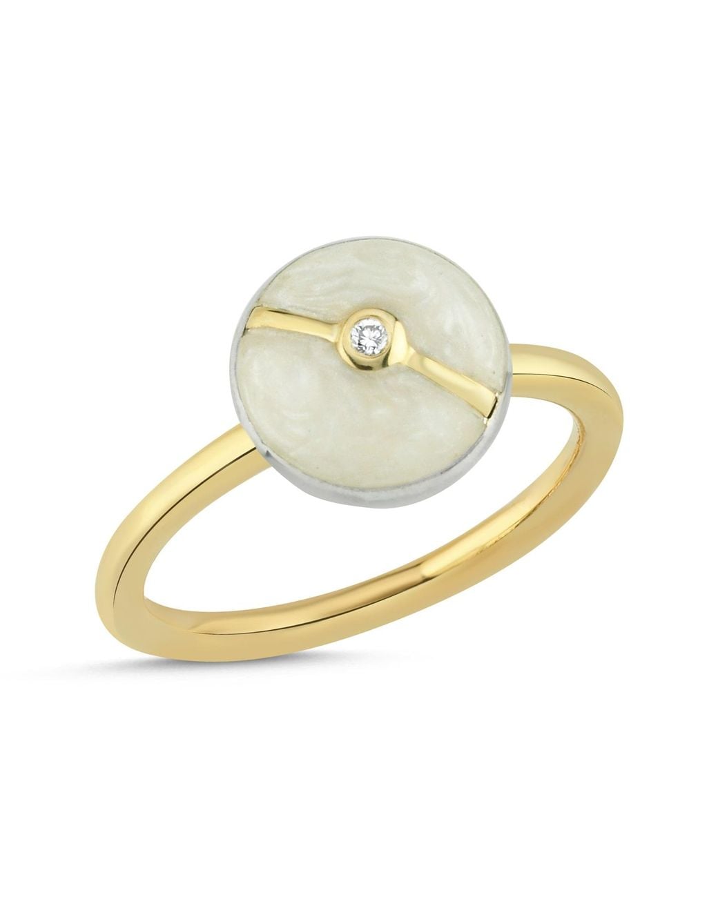 Ecce | Artisan Diamonds Metallic Enamelled Mini Multi Diamond Buttons 14K Ring