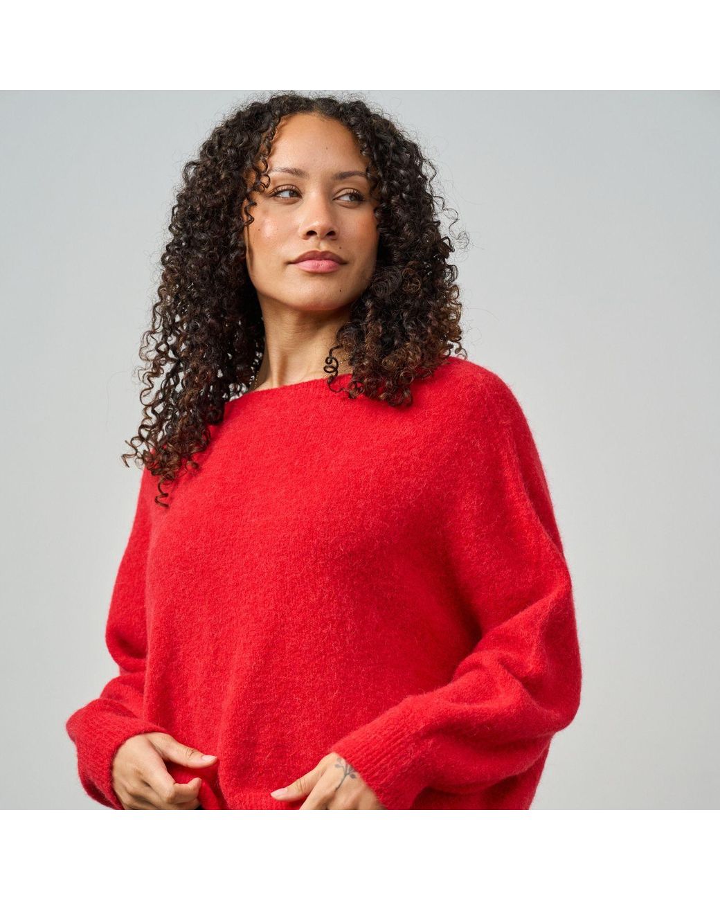 Luella Fashion Red Bettina Short Alpaca Jumper