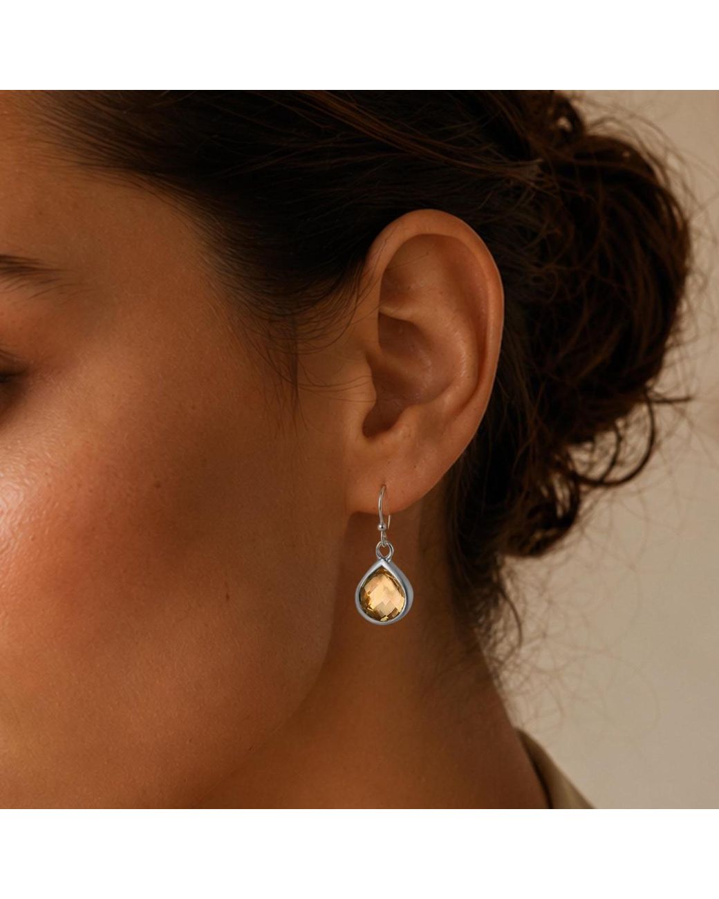 The Jewellery Store London Metallic Sterling Pear Shaped Citrine Jewellery Set