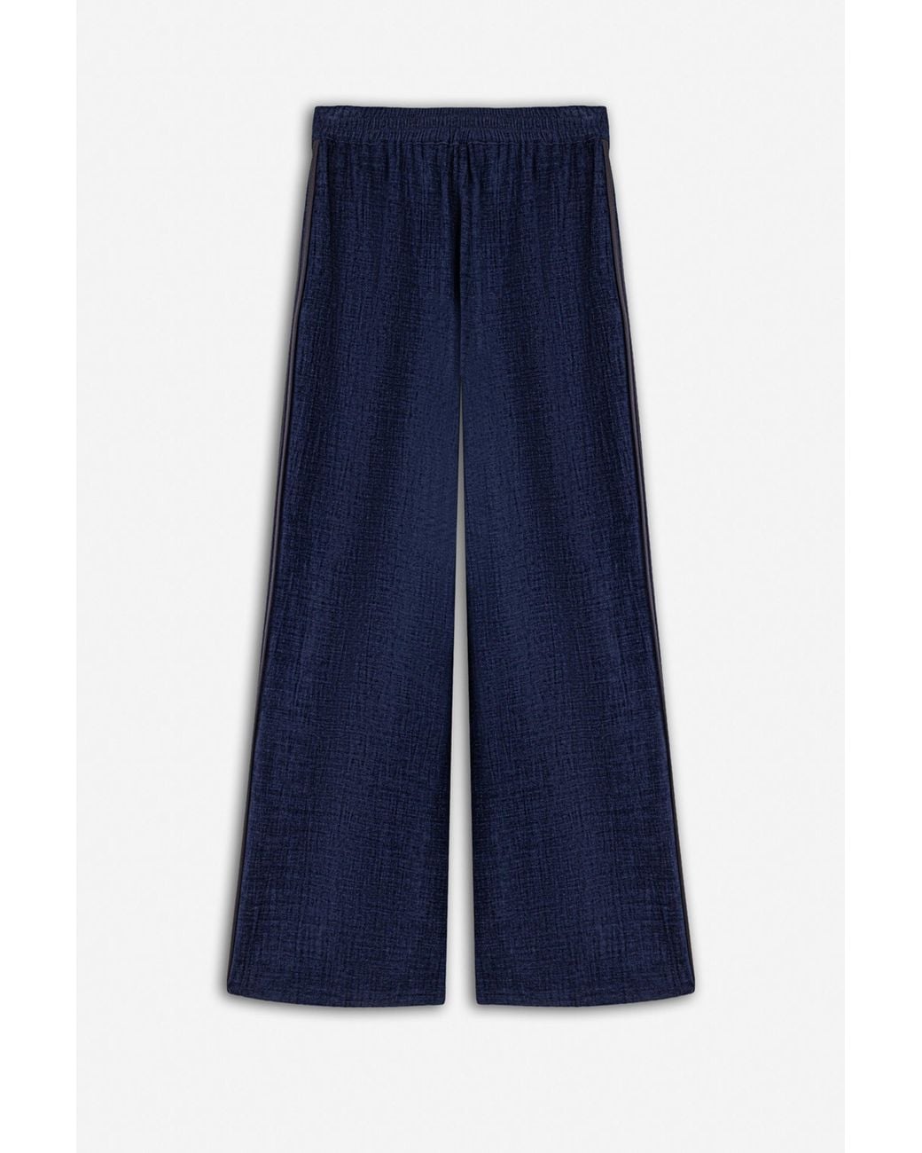 Nocturne Blue Wide Leg Chenille Trousers