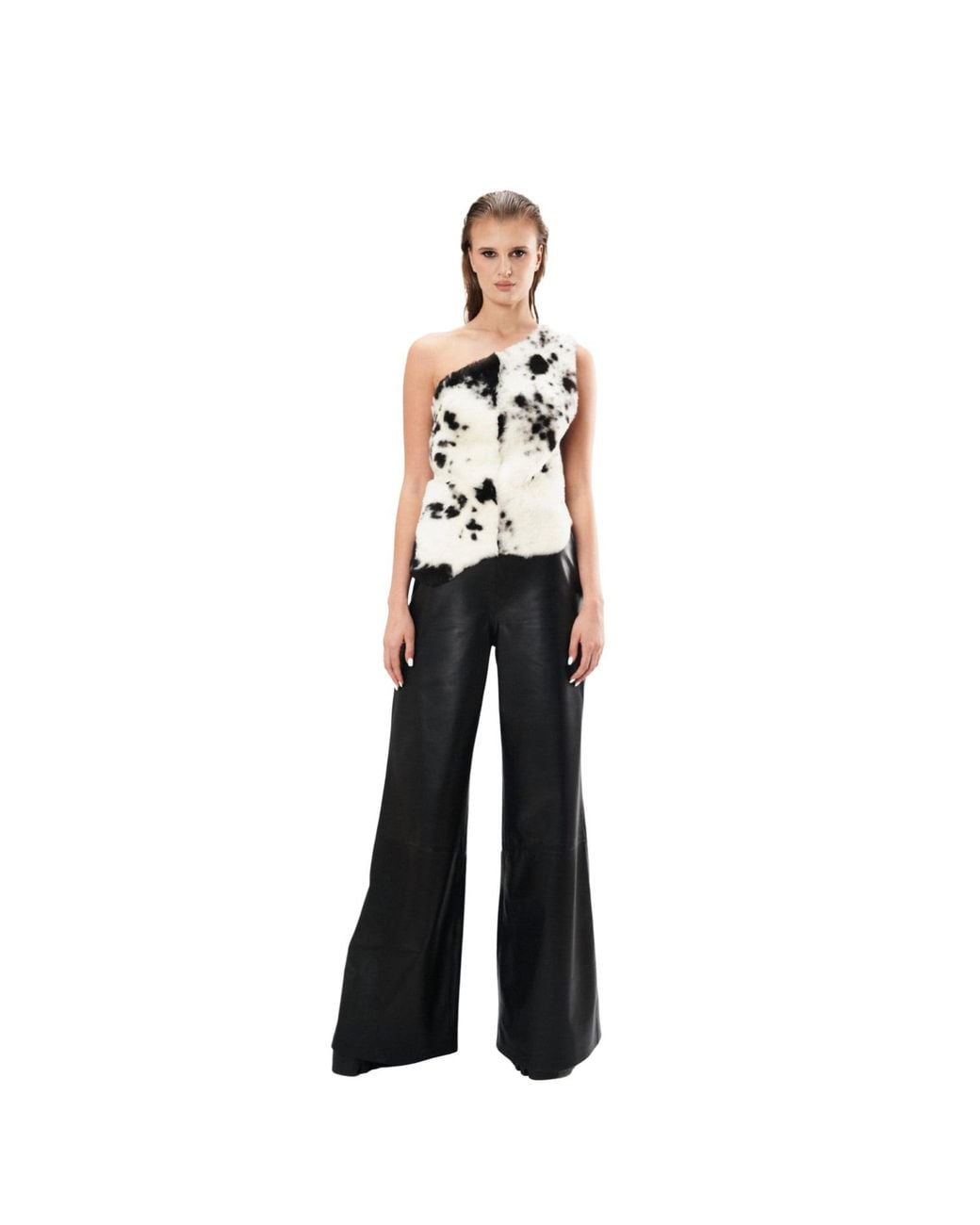 Heira Leatherwear Black Eve Shearling Top