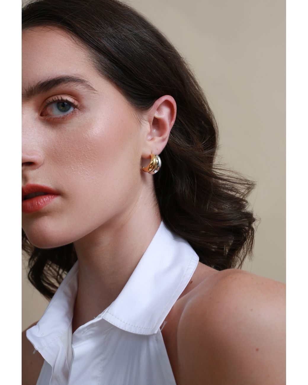 Zynnia Collective Metallic Two Tone Bubble Hoops