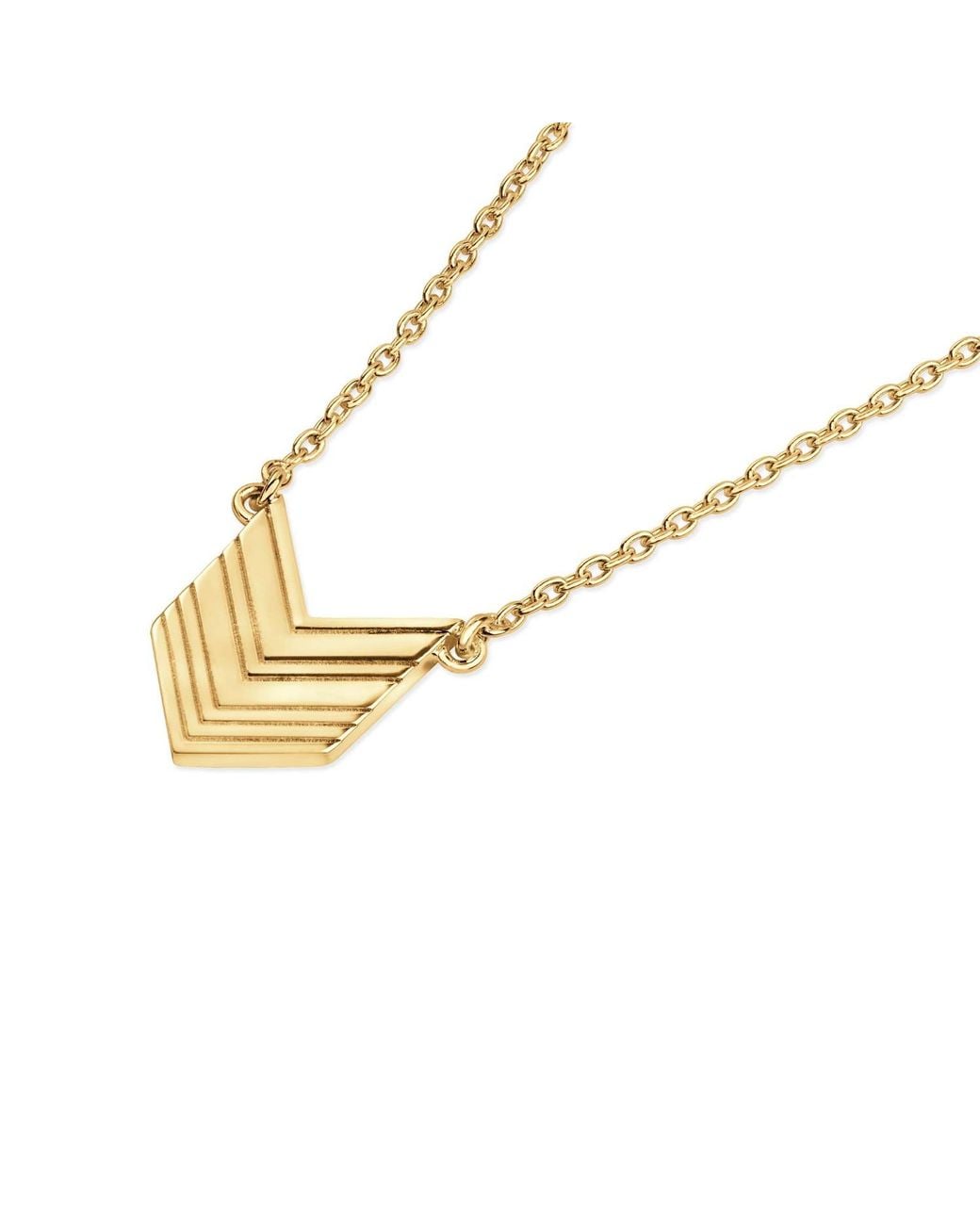 Lucy Quartermaine Metallic Art Deco Arrow Pendant