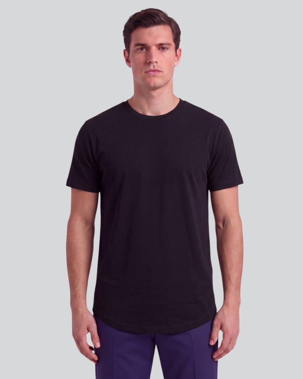 Lords of Harlech Black Timothy Stretch Cotton Crew-Neck Tee for men