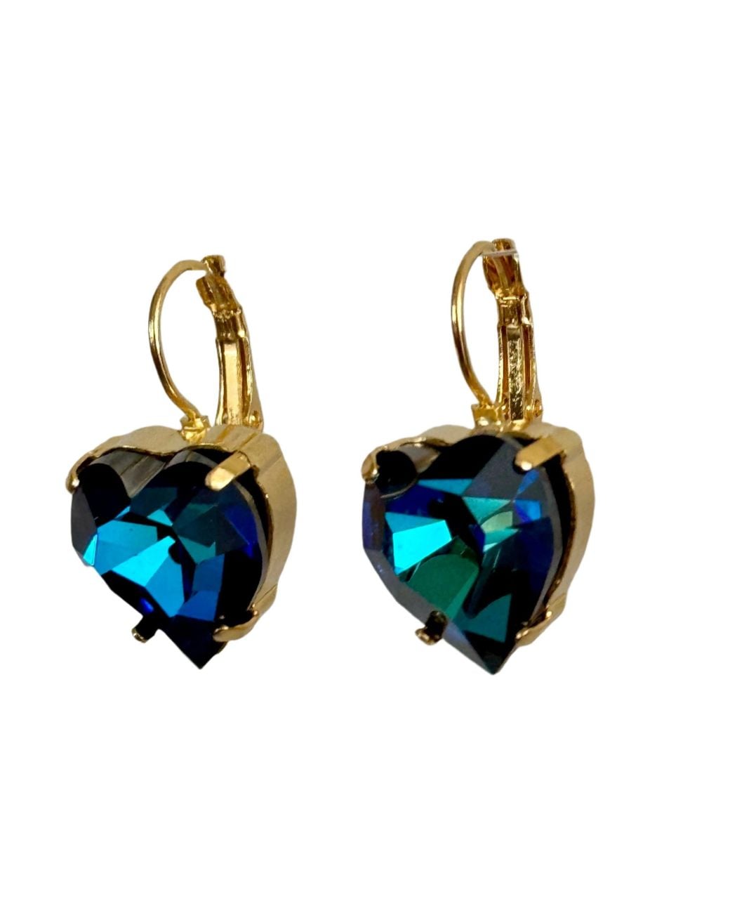 Laura Gray Blue Small Dark Heart Post Earrings