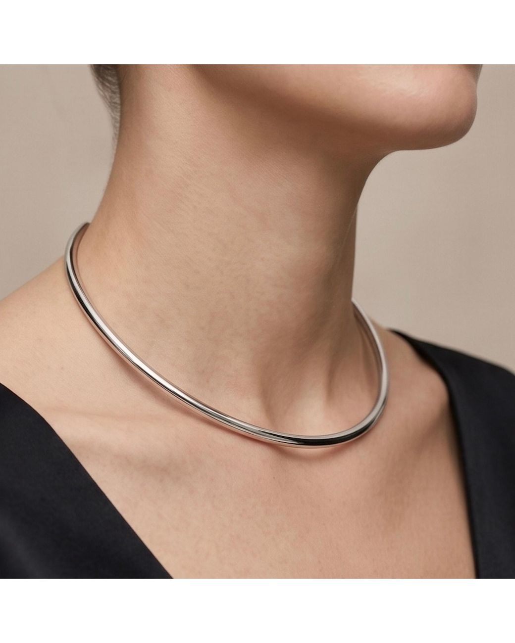 Divine Aria Metallic Choker Necklace