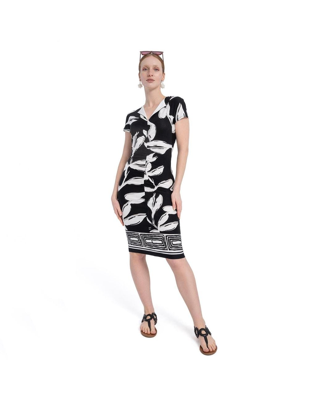 Lalipop Design Black And Knitted Stretch Viscose Midi Dress