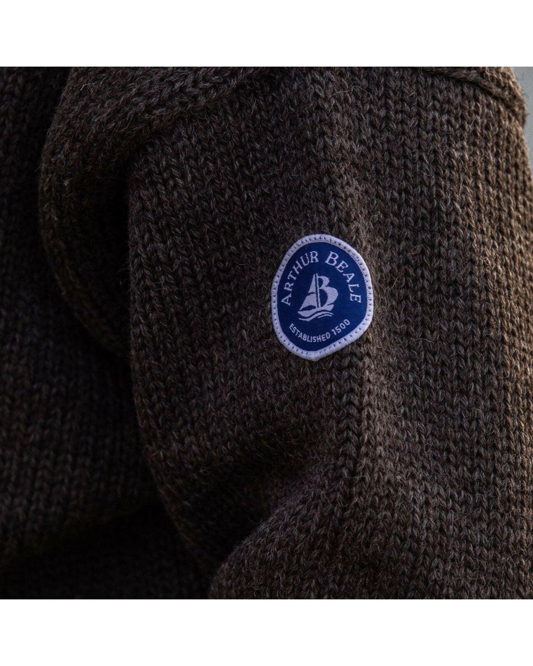 Arthur Beale Brown Neutrals Oiled Wool Beerenberg Pullover for men