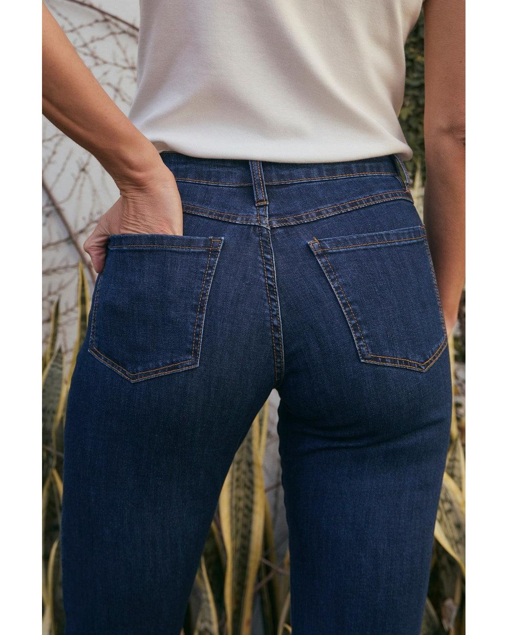 Adrift Clothing Blue Adrift Denim Cropped Straight Leg Jeans