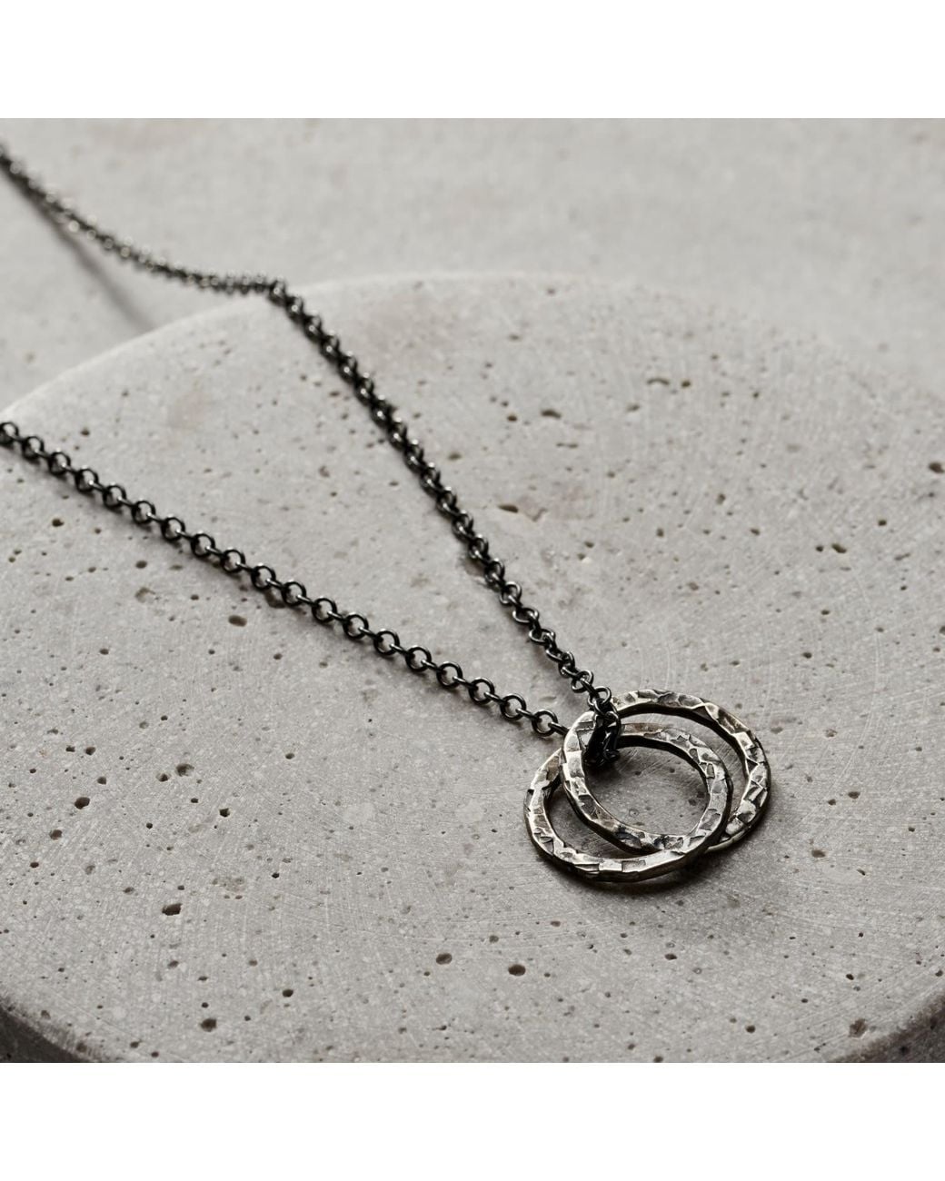 Posh Totty Designs Metallic Mens Textured Two Ring Russian Necklace for men