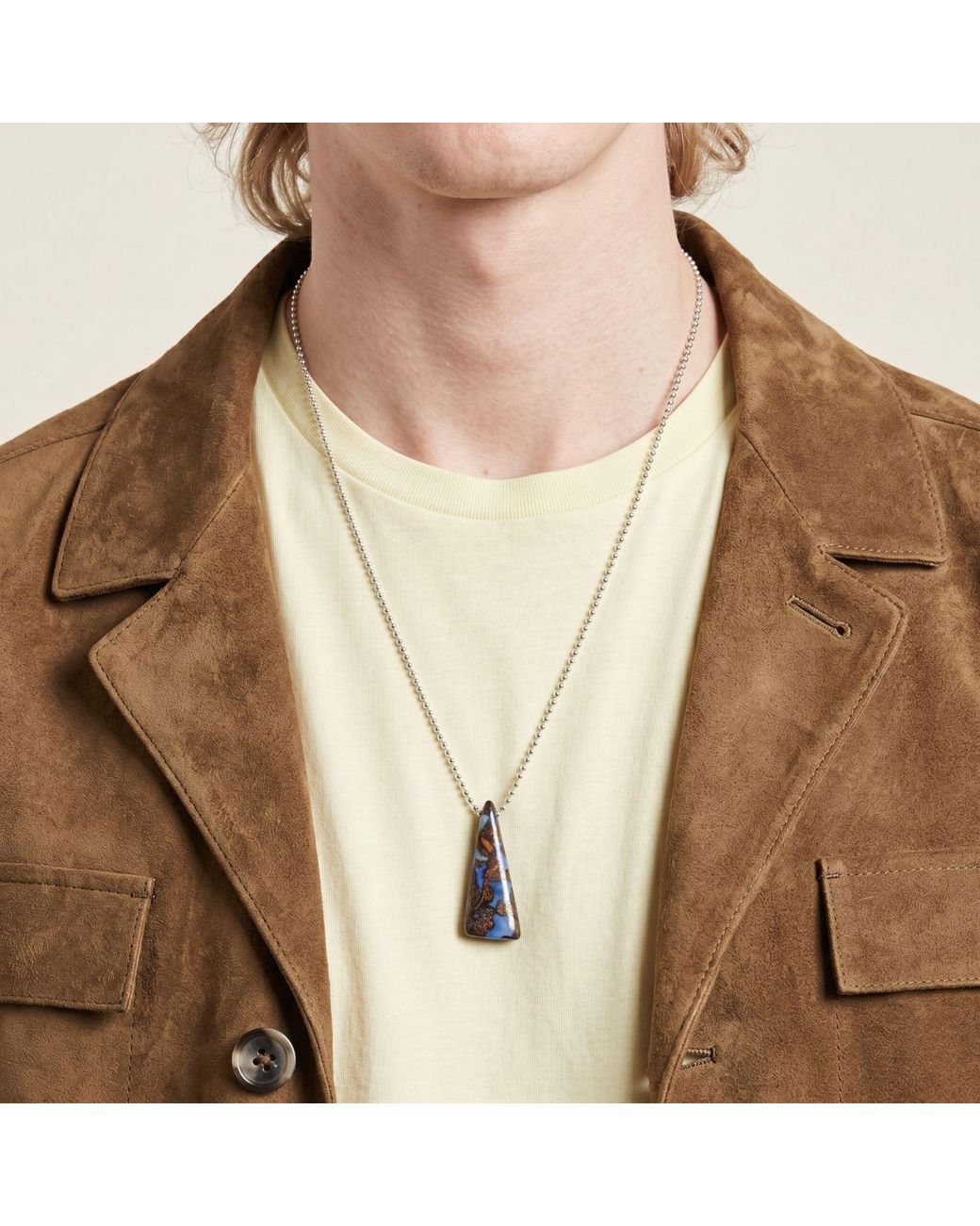 Jaredjamin Metallic Down Under Boulder Opal Necklace for men