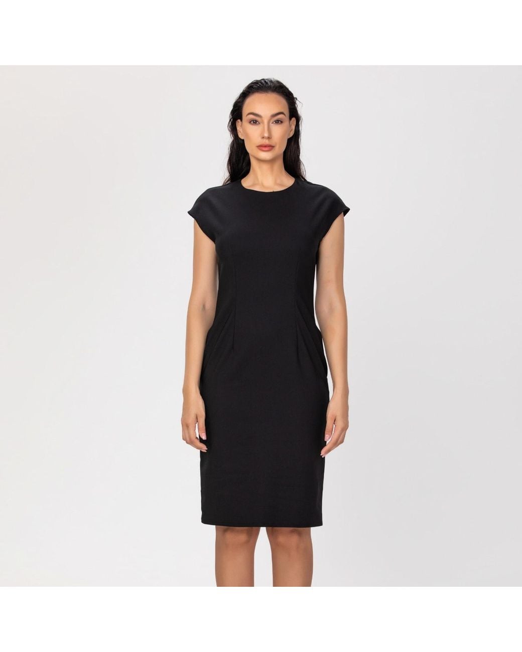Smart and Joy Black Minimalist Tailor Dress