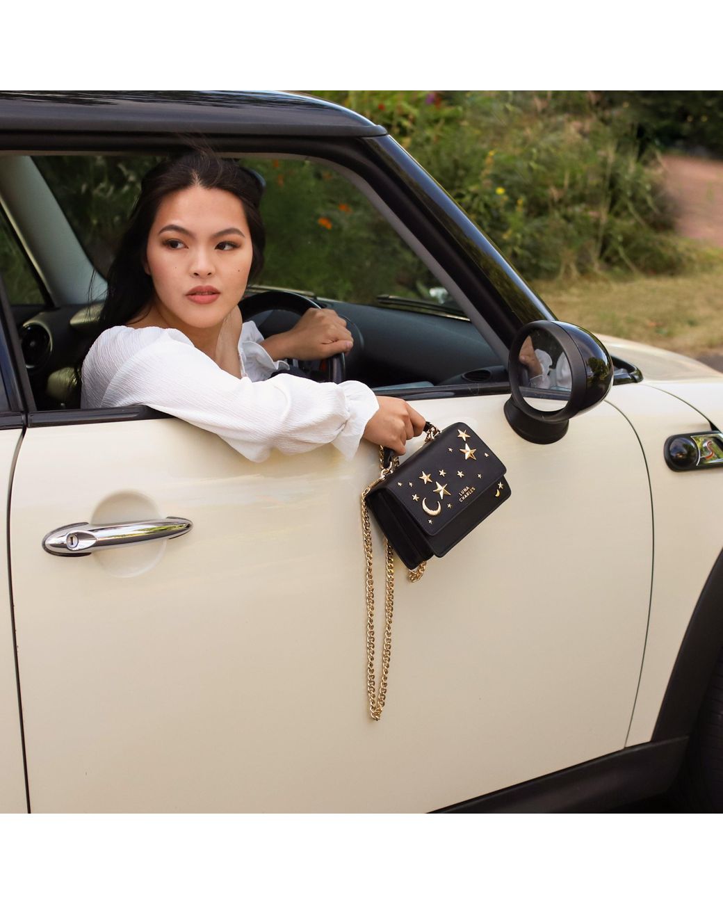 Luna Charles Black Nova Star Studded Handbag