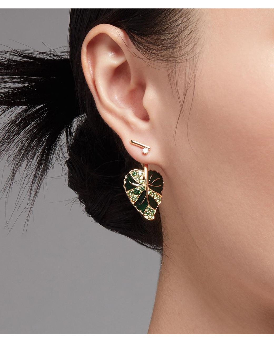 Onia Metallic Diamond Bar Studs