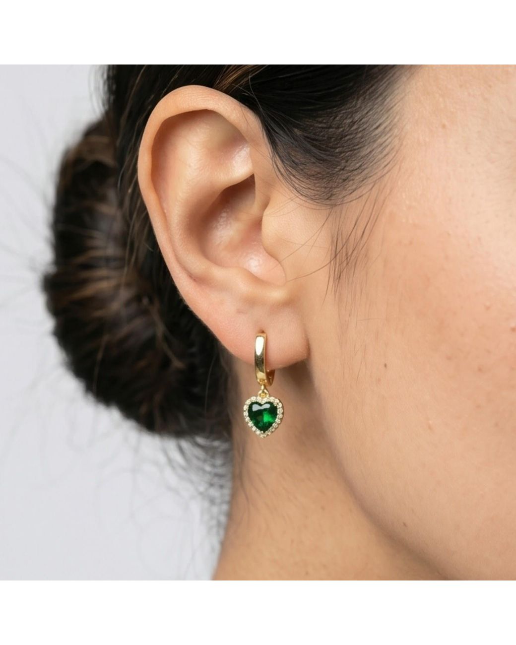 Uchi and Soto Metallic Kokoro Heart Hoop Earrings