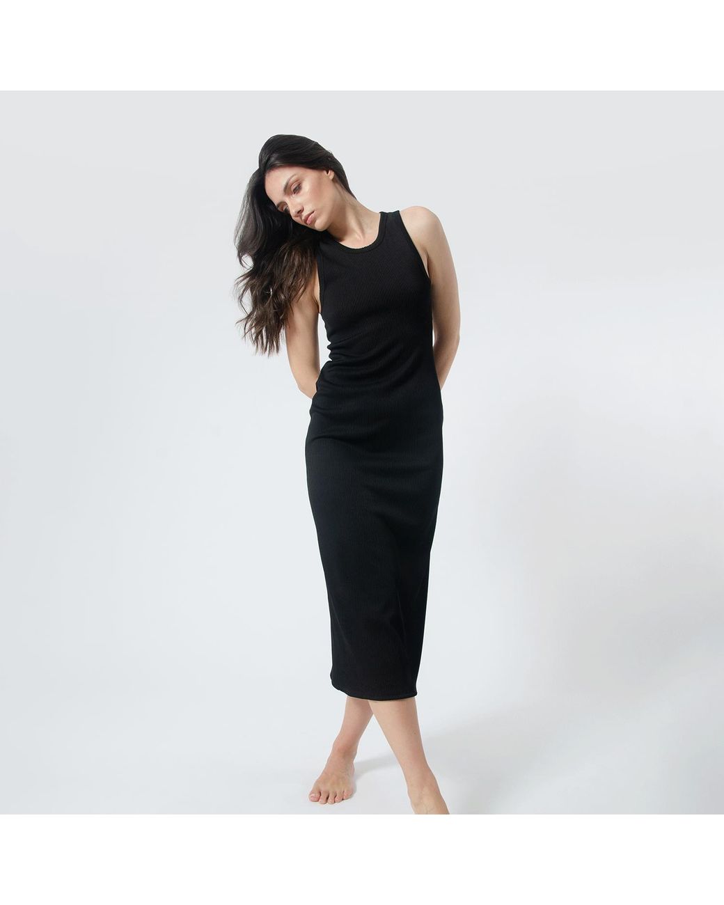 Audrey Vallens Black Urban Rib Dress