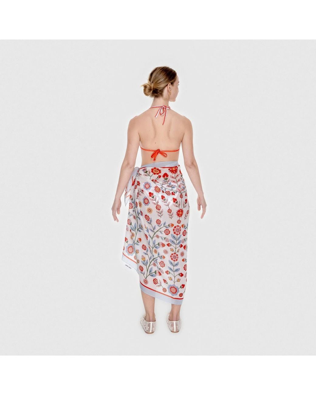 Jessie Zhao New York Red Beach Sarong Wrap