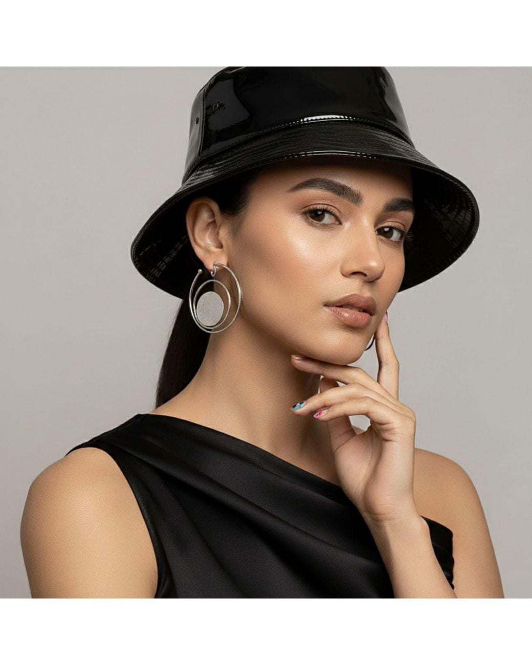 Jaredjamin Metallic Peacock Clip On Hoop Earrings