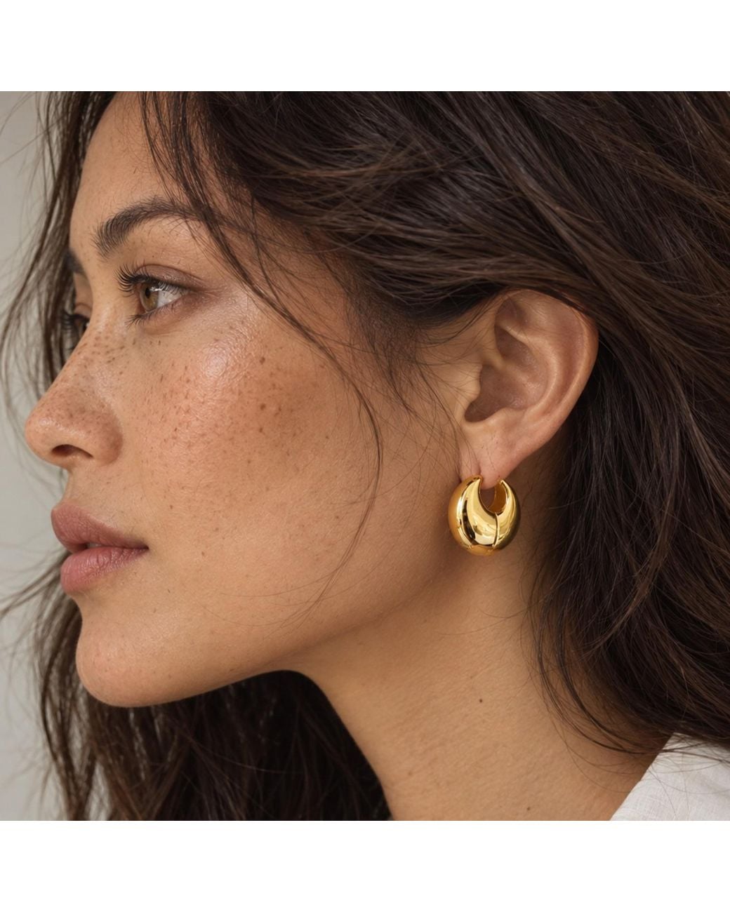 Hye Jane Jewelry Metallic Angelina Puffy Hoop Earrings