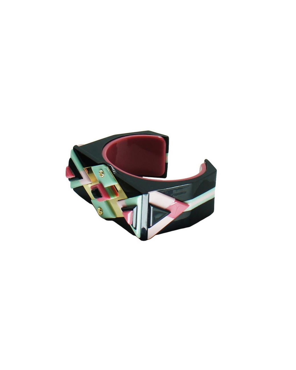 Gissa Bicalho Green Handmade Acrylic Bracelet Kuntur