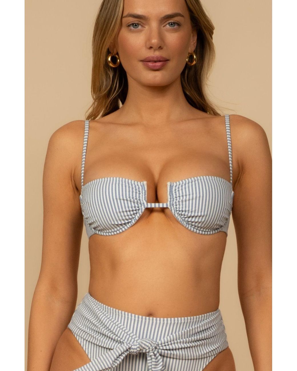Montce Blue Classic Stripe Simonette Bikini Top