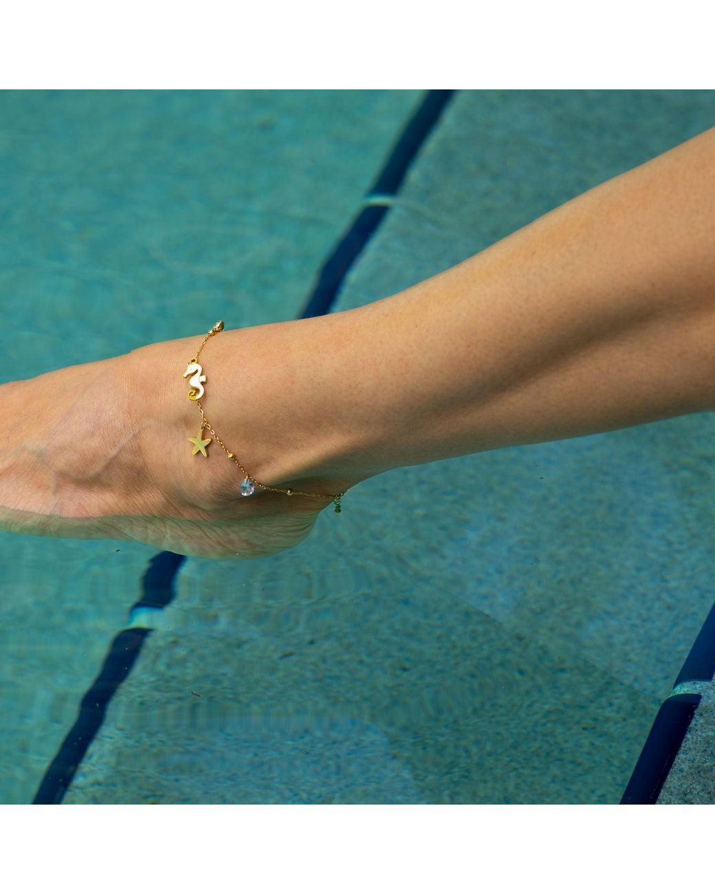Ebru Jewelry Metallic Ocean Treasures Anklet