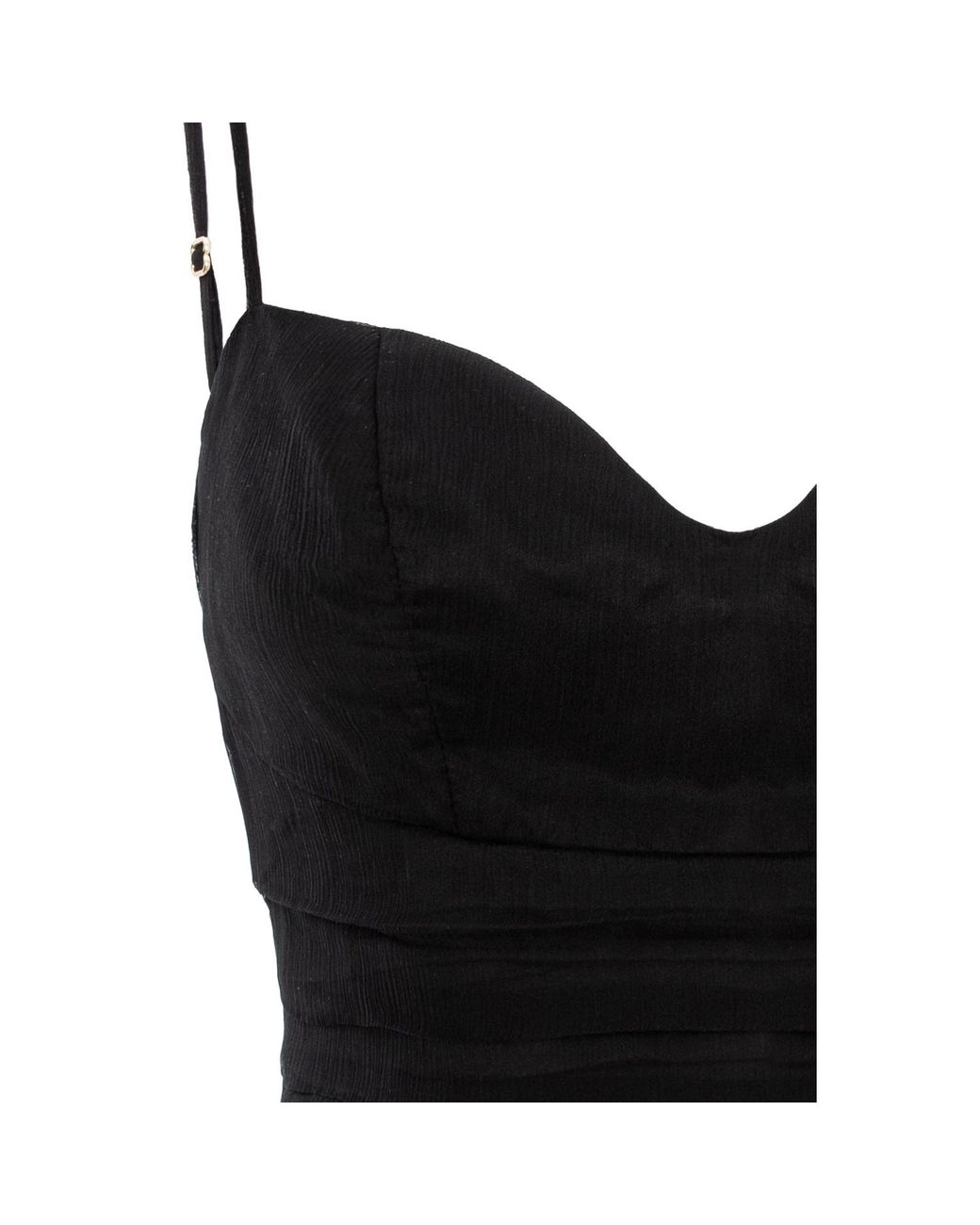 AVENUE No.29 Black Silk Corset Top With Straps