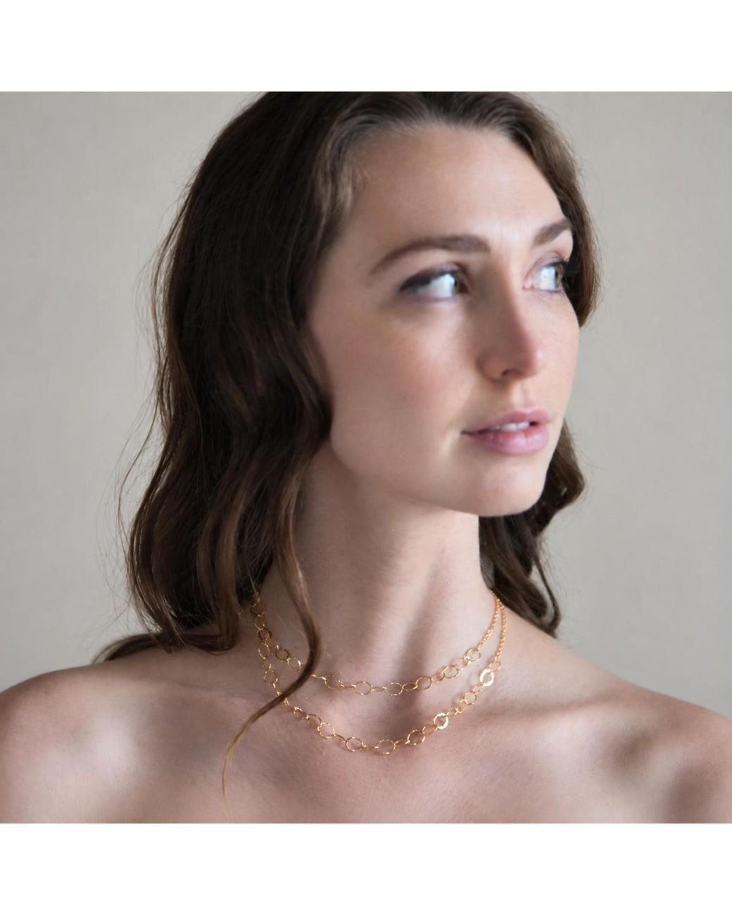 Heather Hawkins Jewelry Metallic Open Link Draped Choker Necklace