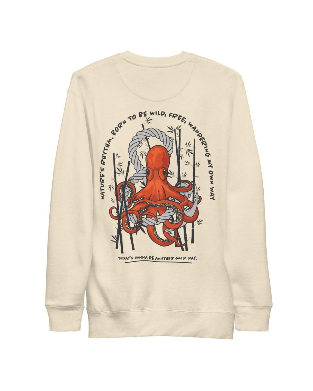 Anchor and Crew White Neutrals Bone Octopus Another Good Day Cotton Blend Sweatshirt for men