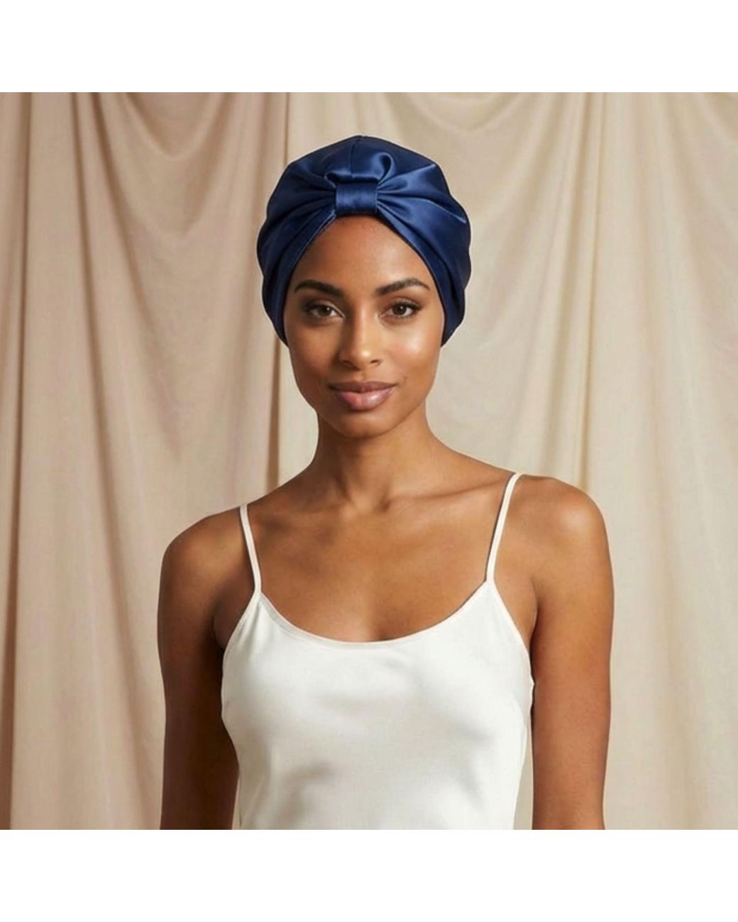 Hi Silk Blue Set Of Two Double-Layer Silk Bonnets