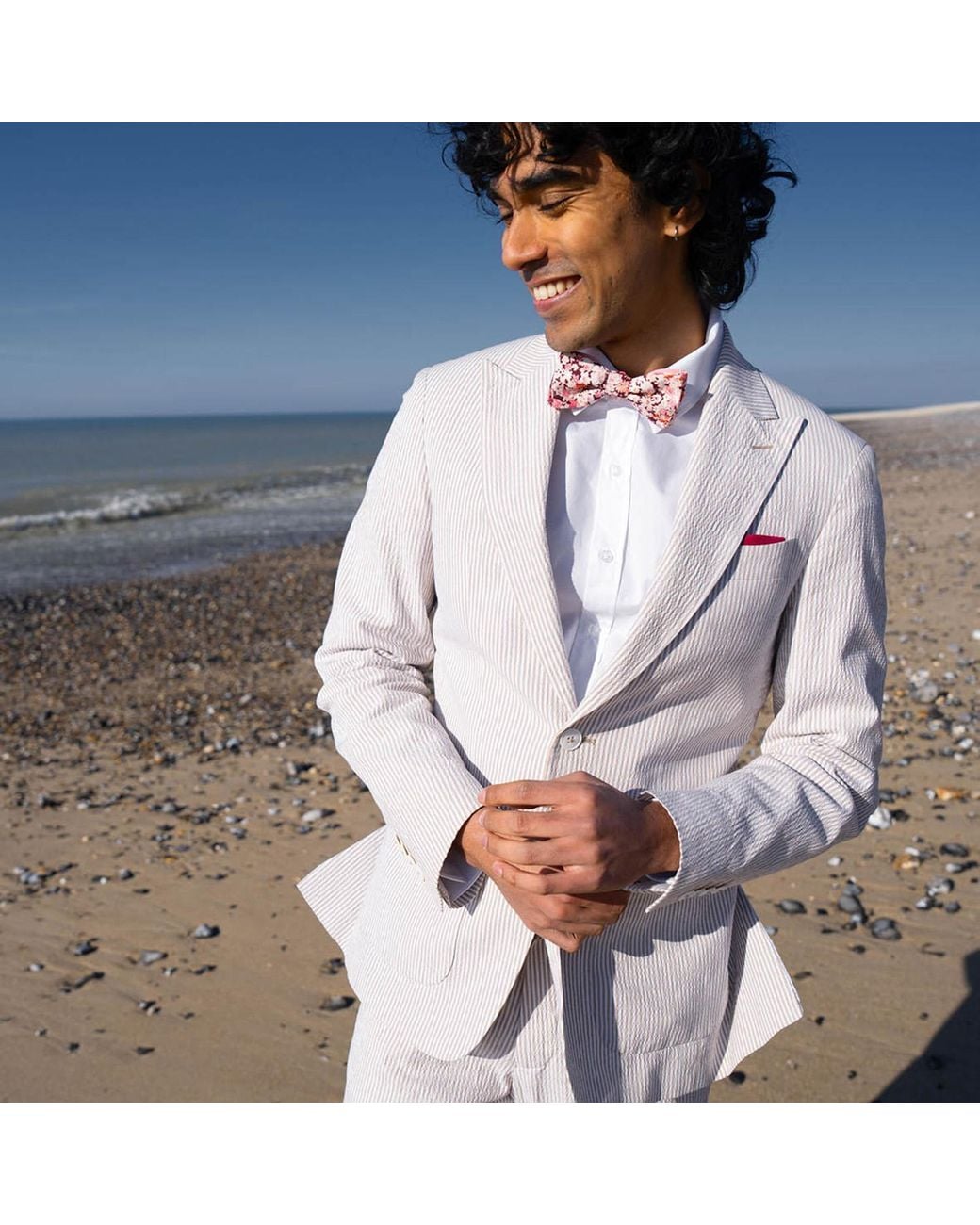 LE COLONEL Pink Liberty Shasta Bow Tie for men