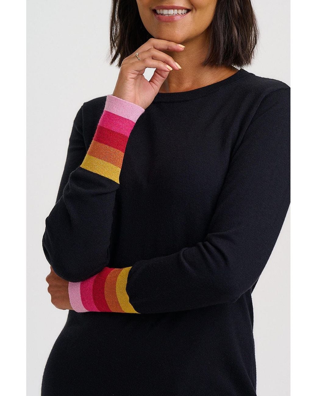 Sugarhill Black Liselle Knitted Midi Dress Sunset Sparkle