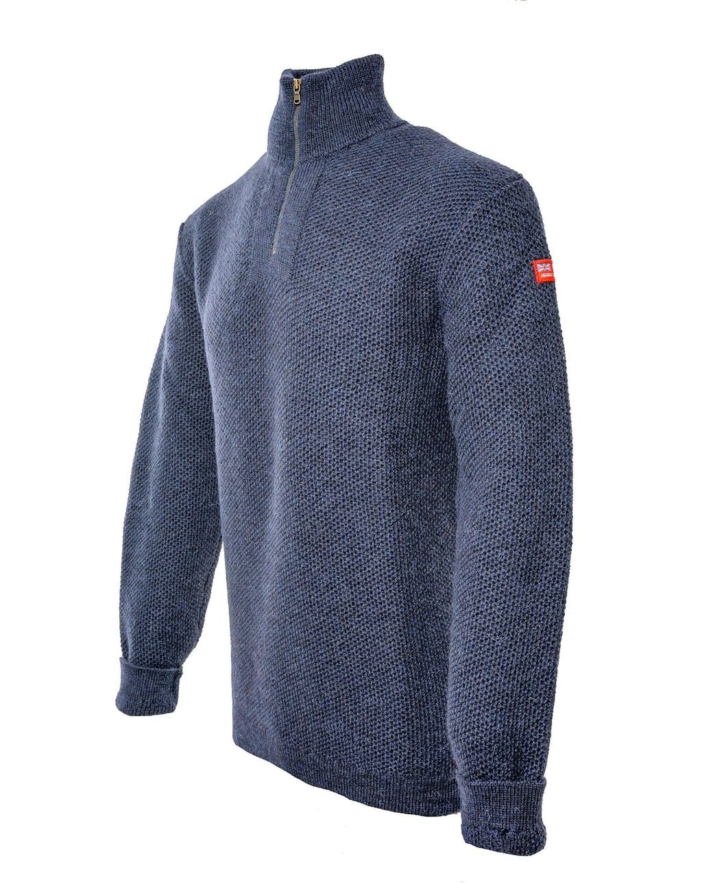 Arthur Beale Blue Zip Neck Jumper for men